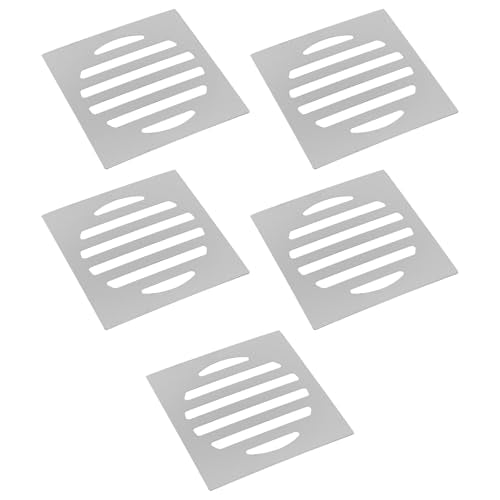Drain Cover Grates Fit 3" x3" Drain, Stainless Steel Drainage Grate Cover Square Replacement Floor Drain Strainer for Shower, Bathroom Floor, Balcony, and Outdoor Garden Drains -5pcs - size: 2.95" x 2.95"