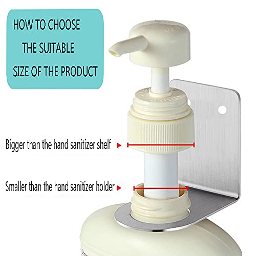 BiJun Soap Bottle Dispenser Holder, 1.06in Silver for Kitchen Bathroom | Wall Mounted Pump Hand Stand Hanging Jar Hanger Rack Shampoo Standing Shelf Storage Holder Lotion Container Saves Space - color: Silver