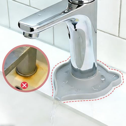 Compact Silicone Kitchen Sink Faucet Splash Proof Mat, Tap Water Diversion Splash Guard Drain Pad(Light Grey,2PCS) - color: LightGreyx2