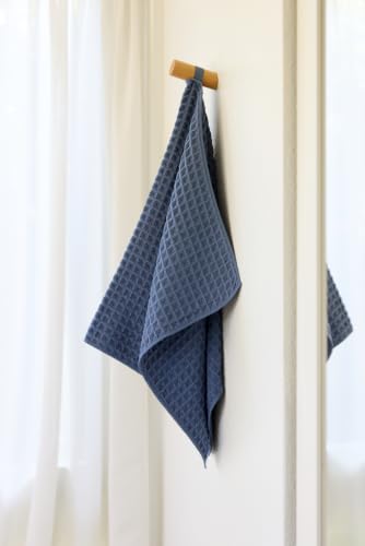 GEOMETRY Midnight Blue Waffle Hand Towel - color: Midnight, size: 18" x 30" (1 Pack)