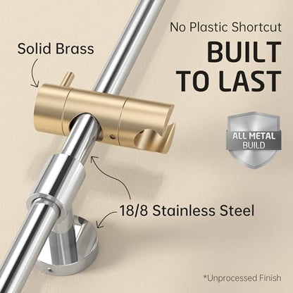 KES All Metal Shower Slide Bar 30-Inch (Non-Plastic) with Adjustable Shower Head Holder, 18/8 Stainless Steel Shower Slide Bar with Adjustable Bracket Cover Existing Holes, Polished Steel, F210S78-PS - color: Polished Steel
