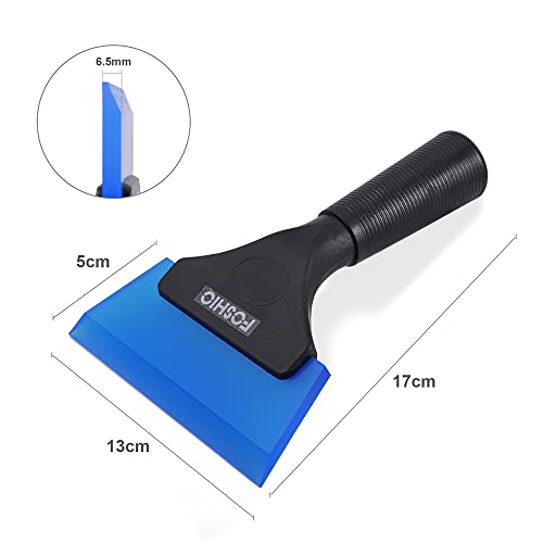 FOSHIO Small Squeegee with 5 Inch Dark Blue Rubber Blade Mini Wiper Window Tinting Tools for Mirror Glass Window Cleaner with Non-Slip Handle, 2 Pack - color: With 2 Pack Blue