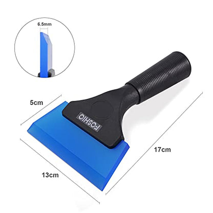 FOSHIO Small Squeegee with 5 Inch Dark Blue Rubber Blade Mini Wiper Window Tinting Tools for Mirror Glass Window Cleaner with Non-Slip Handle, 2 Pack - color: With 2 Pack Blue