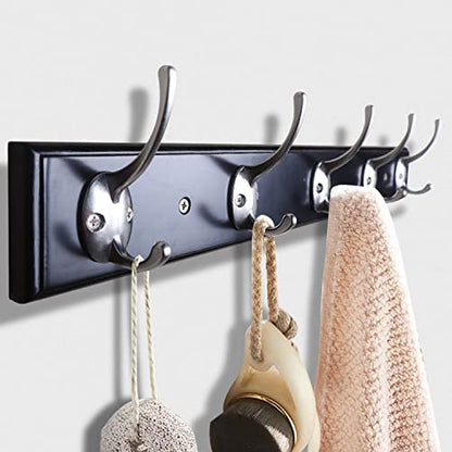 IBosins 32 Pack Silvery Double Coat Hooks Wall Mounted with 64 Screws | Retro Double Hooks Utility Hooks for Coat, Scarf, Bag, Towel, Key, Cap, Cup, Hat - color: 32 Pcs Silver