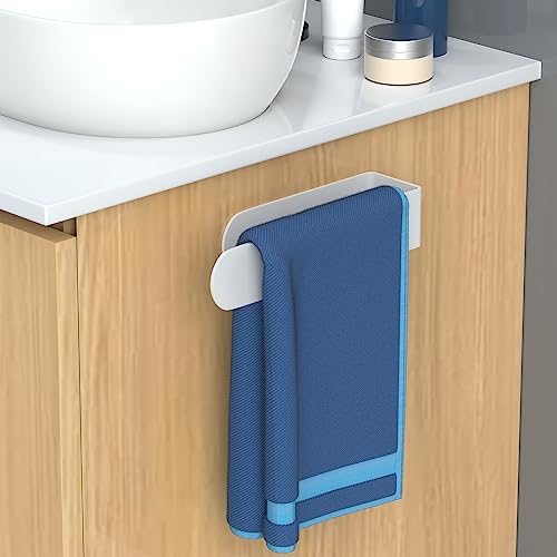 HUFEEOH Adhesive Hand Towel Holder, Kitchen Towel Rack Towel Bars Wall Mounted, Stainless Steel Bath Towel Holder for Bathroom Hotel Kitchen (8 inch, White) - color: White, size: 8 Inch