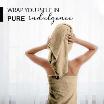 KAHAF COLLECTION 100% Cotton Bath Towels, 24x48 Pack of 6 Towels, Quick Dry, Highly Absorbent, Soft Feel Towel, Gym, Spa, Bathroom, Shower, Pool, Luxury Soft Towels (Beige, 24x48-6 Pack) - color: Beige, size: 24x48 - 6 PACK