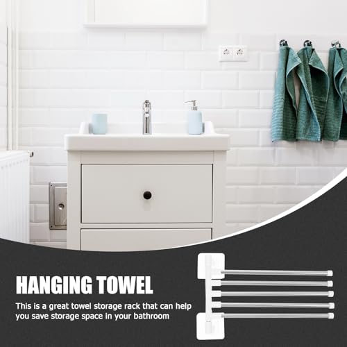 Rotatable Stainless Steel Towel Rack Wall Mount Holder Space-Saving Storage Shelf for Bathroom with Stylish Design
