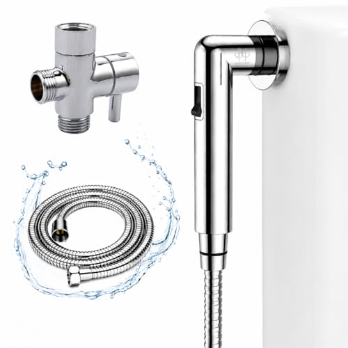 Handheld Bidet Sprayer for Toilet - Bum Gun Bidet Sprayer Kit with Adjustable Pressure, Bathroom Bidet Attachment, Cloth Diaper Sprayer, Feminine Wash, Easy Install, Leak-Free - style: METAL NUT