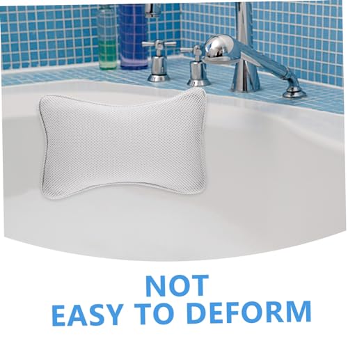Pillow Bathtub Sturdy Material Strong Grip Suction Cups Grey Bath Pillow
