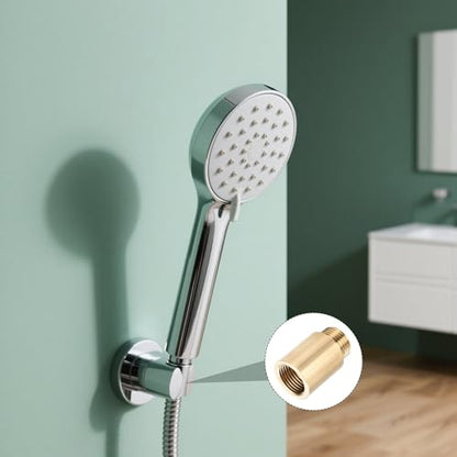 Shower Head Extension Arm, Brass G1/2 Male to Female Thread 50mm/1.97" Length Extender Pipe Fitting Nipple for Showers, Faucets, and Plumbing with PTFE Thread Seal Tape 3 Pack - size: 50mm/1.97"