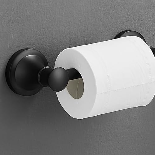 Hoimpro Wall Mounted Rustproof Toilet Tissue Paper Holder Bathroom Accessories Toilet roll Paper Hanger, Black - color: Matte Black