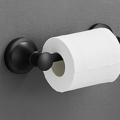 Hoimpro Wall Mounted Rustproof Toilet Tissue Paper Holder Bathroom Accessories Toilet roll Paper Hanger, Black - color: Matte Black