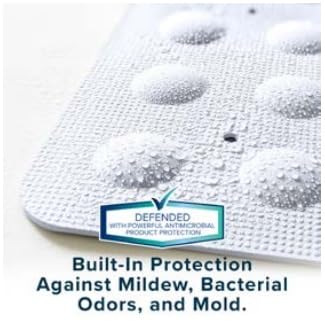 SlipX Solutions 21"x21" Mildew Resistant Non Slip Shower Stall Mat, White | Soft Durable Rubber Underfoot, Product Protection, 140 Power Grip Suction Cups, Center Drain Hole - color: White