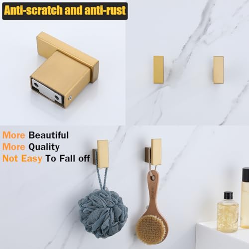 RANDOM Towel Hooks for Bathrooms SUS304 Stainless Steel Hand Towel Holder,Coat Rack Wall Mount Robe Hook,Champagne Bronze.96009-8CB - color: Single Hook-Champagne Bronze
