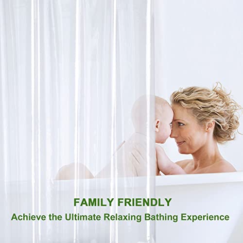 AooHome Eva Clear 48x72 Inches Shower Curtain Liner, See Through Clear 8G Bathroom Shower Curtain, Narrow Shower Liner, Heavy Duty, Water Repellent, Rust Proof Grommets - color: Clear, size: 48"W x 72"L (Pack of 1)