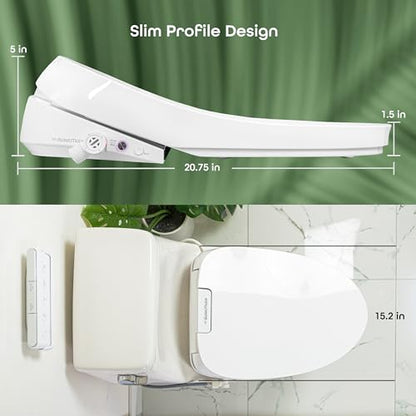 BidetMate 3500 Series Smart Bidet Toilet Seat, Auto Open Lid, Remote | Auto open/close lid, heated seat, unlimited warm-water wash, dryer, self-cleaning nozzle. Remote. Fits elongated toilets.