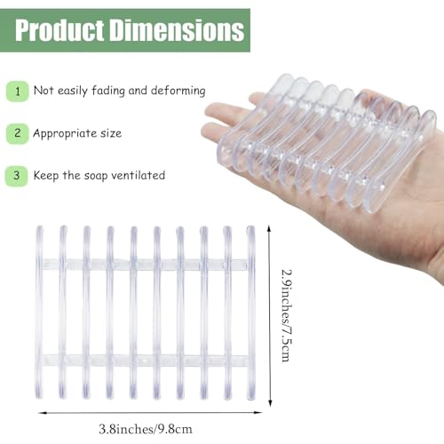 2 Pcs Plastic Bar Soap Holder Soap Tray Non-Slip Soap Saver Self Draining Soap Dish for Bar Soap Clear Soap Dryer for Shower Bathroom Kitchen Restaurant Counter - color: Clear