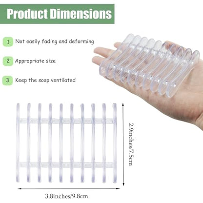 2 Pcs Plastic Bar Soap Holder Soap Tray Non-Slip Soap Saver Self Draining Soap Dish for Bar Soap Clear Soap Dryer for Shower Bathroom Kitchen Restaurant Counter - color: Clear