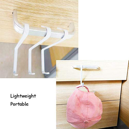 OJYUDD 12 Pack White Smart Over The Door Hook,2 Side Metal Z Hooks,S Hooks for Hanging Coats,Bags,Towels for Bathroom,Kitchen,Office