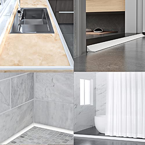 Silicone Shower Threshold Water Dam, Kitchen Sink Splash Guard, Shower Barrier Water Dam(98inch) - color: Gray, style: 98Inch