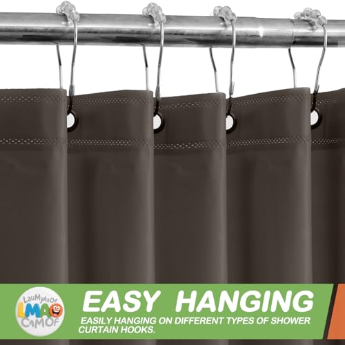 2 Pack | Taupe Plastic Shower Curtain Or Liner, 72x72 Inch Lightweight Plastic Bathroom Shower Showroom Inner Curtain with Rustproof Metal Grommet Holes and Weighted Magnets - color: Taupe