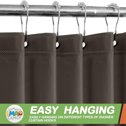2 Pack | Taupe Plastic Shower Curtain Or Liner, 72x72 Inch Lightweight Plastic Bathroom Shower Showroom Inner Curtain with Rustproof Metal Grommet Holes and Weighted Magnets - color: Taupe