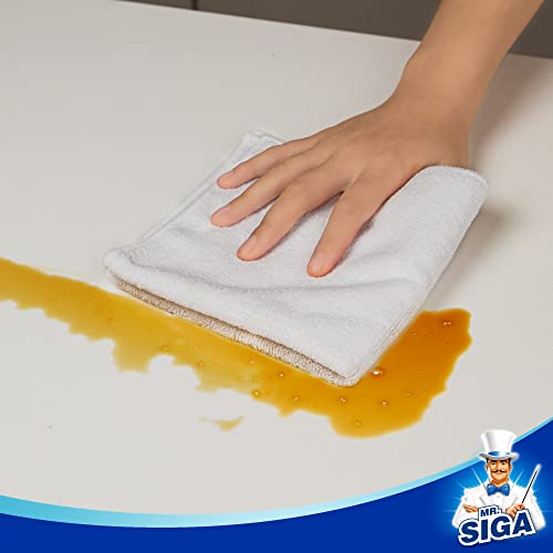MR.SIGA Microfiber Cleaning Cloths, Streak Free Microfiber Towels, 12 Pack | All-purpose microfiber cloths, ultra absorbent, reusable household cleaning towels, White 32 x 32 cm(12.6 x 12.6 inch) - color: White