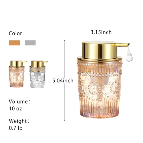 Foaming Hand Soap Dispenser,Glass Foam Soap Dispenser,Refillable Liquid Soap Dispenser,Lotion Dispenser(A4-3-US) - color: Clear, size: Small