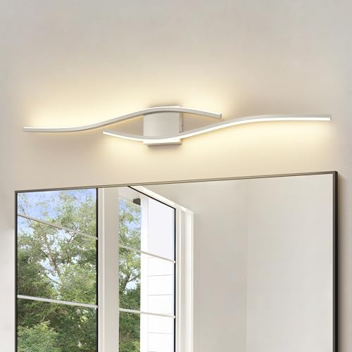 Joossnwell Brushed Nickel Vanity Light for Bathroom Lights Fixtures Modern | 5CCT Dimmable Vanity Lights Bar 39.37 Inch Led Bath Light Fixtures Over Mirror - color: Brushed Nickel, size: 39.4 inch long