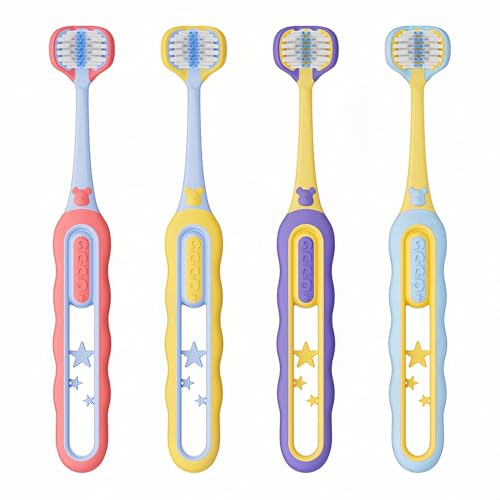 EASICUTI Soft Toddler Toothbrushes, Efficient 3 Sided Toothbrush, Baby Toothbrush 12 Months and up,Infant Toothbrush, Toddler Training Tooth brush for Ages 2-12 Years, Cleans All Sides-4 Pack (Patent) - size: 1 Count (Pack of 4)