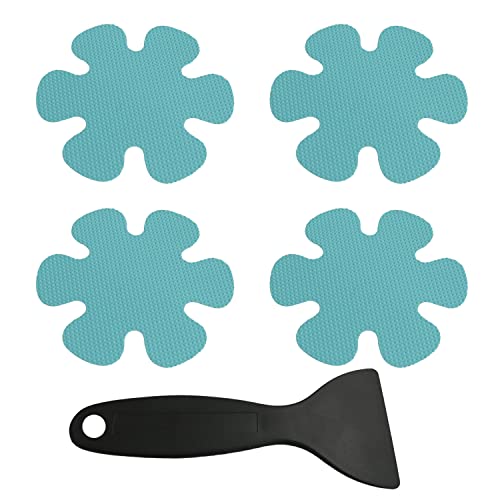20PCS Safety Shower Treads Adhesive Appliques Non-Slip Bathtub Stickers with Premium Scraper