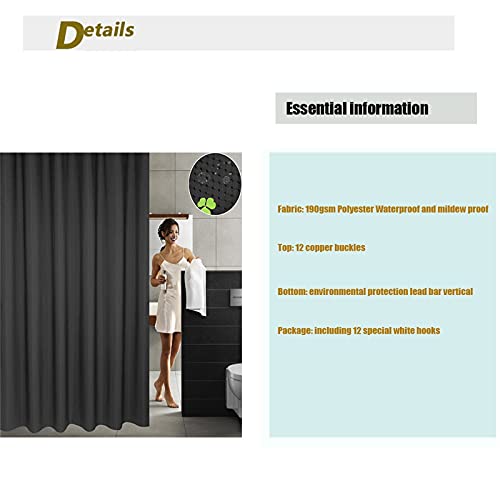 Shower Curtains, 72x72 Inches Waterproof Textured Washable Heavy Duty Fabric Shower Curtain,Minimalist Soft Cloth Chic Hotel Spa Quality Modern Shower Curtain for Bathtub Home Bathroom Farmhouse - color: B
