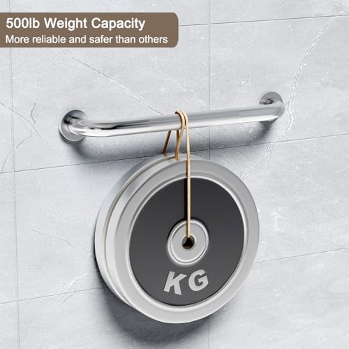FANHAO 2 Pack Shower Grab Bar, 16 Inch Stainless Steel Bathroom Grab Bar with Anti-Slip Knurled Grip, Heavy Duty Shower Handle Bath Handle, Safety Bars for Elderly or Handicapped (Brushed) - color: Brushed