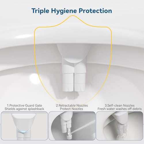 Hot and Cold Bidet, Warm Water Bidet Attachment for Toliet, Non-Electric Warm Bidet with Adjustable Water Pressure, Dual nozzle Rear and Feminine Wash - Self cleaning (Silver) - style: Silver