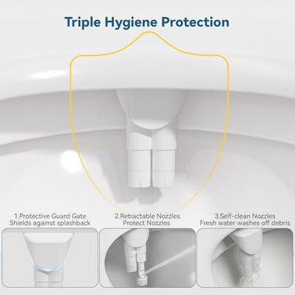 Hot and Cold Bidet, Warm Water Bidet Attachment for Toliet, Non-Electric Warm Bidet with Adjustable Water Pressure, Dual nozzle Rear and Feminine Wash - Self cleaning (Silver) - style: Silver