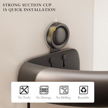 CICUFY Shower Caddy Suction Cup, 2 Pack No Drilling Corner Shower Shelves, Rust Proof Bathroom Storage Organizer, Shower Corner Caddy with Removable Hooks and Towel Bar, Triangle, Grey - style: Triangle Gray (2 Pack )
