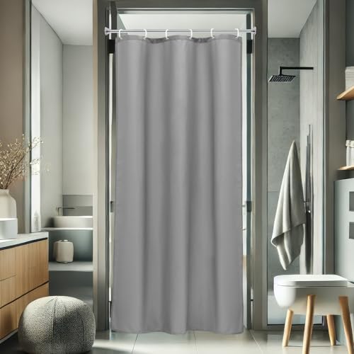 AooHome 36 Width x 72 Height Inch Stall Size Shower Curtain, Fabric Bathroom Curtain for Hotel, Water Repellent, Light Grey - color: Light Grey, size: 36"W x 72"L (Pack of 1)