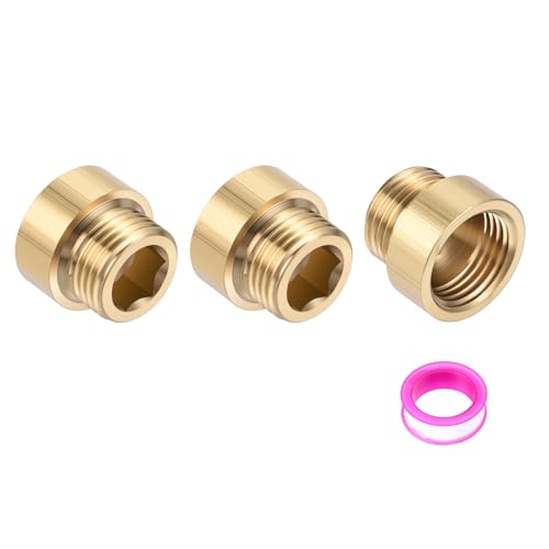 Shower Head Extension Arm, Brass G1/2 Male to Female Thread 20mm/0.79" Length Extender Pipe Fitting Nipple for Showers, Faucets, and Plumbing with PTFE Thread Seal Tape 3 Pack - size: 20mm/0.79"
