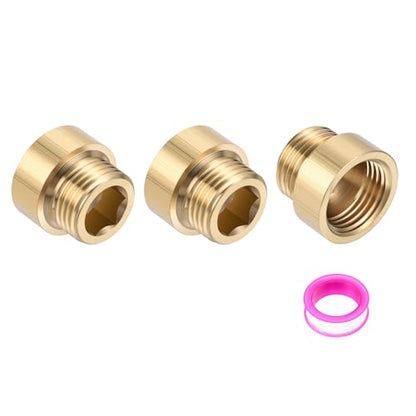 Shower Head Extension Arm, Brass G1/2 Male to Female Thread 20mm/0.79" Length Extender Pipe Fitting Nipple for Showers, Faucets, and Plumbing with PTFE Thread Seal Tape 3 Pack - size: 20mm/0.79"