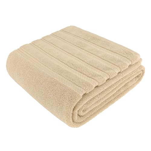 American Soft Linen 100% Cotton Luxury Turkish Towels, 35x70 XL Bath Sheet | Soft Absorbent Quick Dry OEKO Tex Standard 100 Certificated Durable Machine Washable Premium Hotel Quality - color: Beige, size: 1 Piece set