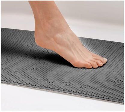Home Expressions Deluxe Bathtub Mat Non Slip, Soft Foam Bath Mats for Bathroom Tub, Bathtub Mat with Drain Holes, Suction Cups- 36” X 17” (Dark Grey) - color: Dark Grey