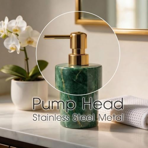 Marble Soap Dispenser, Hand Soap Dispenser for Bathroom Kitchen Countertop - Lotion and Liquid Soap Dispenser (1, Green) - color: Green