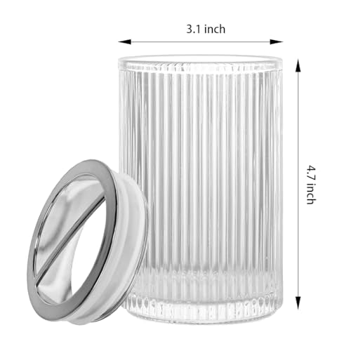 Clear Toothbrush Holders for Bathrooms, 2pcs Glass Toothbrush Holder and 12oz Bathroom Tumbler Cup Set, Silver Tooth Brush and Toothpaste Organizer for Bathroom Vanity Countertop - color: Clear Silver