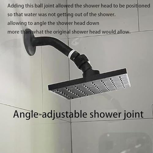 Shower Head Swivel Ball Adapter (Universal Component), Solid Brass Adjustable Shower Arm Connector, Shower Connector Ball Joint, Matte Black - color: Matte Black