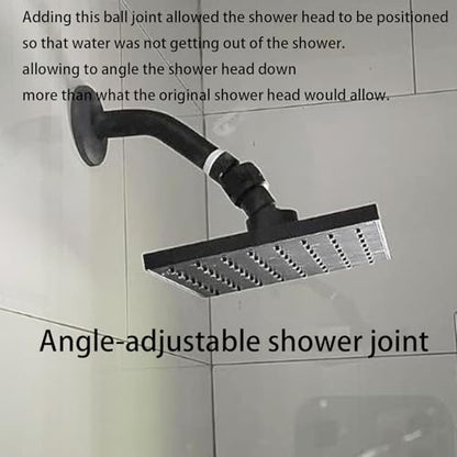 Shower Head Swivel Ball Adapter (Universal Component), Solid Brass Adjustable Shower Arm Connector, Shower Connector Ball Joint, Matte Black - color: Matte Black