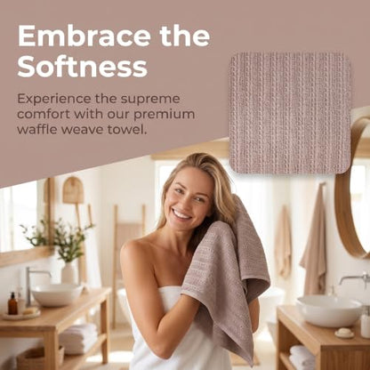 1 Pack Cotton Waffle Bath Towels, Soft & Absorbent, Quick Dry and Lightweight Shower Towel for Gym, Travel, Beach, Pool, Spa 55" x 28" Grey - color: Grey