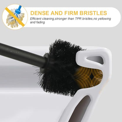 Toilet Brush and Holder, Toilet Cleaner Bowl Set with Two Brush with Extra Long Handle, Durable Bristles Toilet Scrubber and Covered Holder, Drip-Proof Stainless Steel Oil Rubbed Bronze - color: Oil Rubbed Bronze