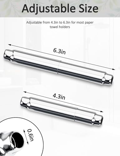 2 Pcs Toilet Paper Holder Roller Replacement Stainless Steel Adjustable Toilet Tissue Roll Spring Rod Replacement Spindle Fit for Bathroom Tissue Holder, Chrome - color: Chrome+2pcs