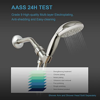 OFFO Shower Head Holder with Solid Metal Ball for Handheld Shower Head, Brushed Nickel Adjustable Shower Arm Mount for Connecting Shower Arm and Shower Hose, 1/2 in IPS Female Inlet and Male Outlet - style: Brushed Nickel