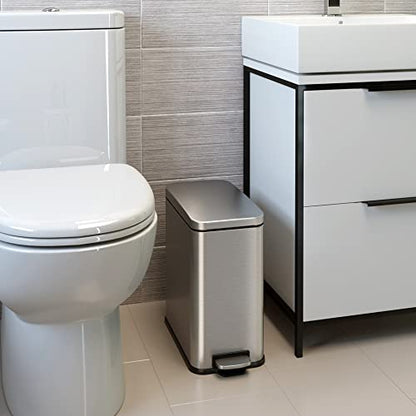iTouchless 3 Gal Nursery Waste Bin | Step Pedal Diaper Trash Can | Silver | Foot-Operated Lid Opens Instantly | Whisper-Quiet AirNova Damper | Removable Liner Bucket | Neutral Finish Suits Any Color - color: Matte Silver